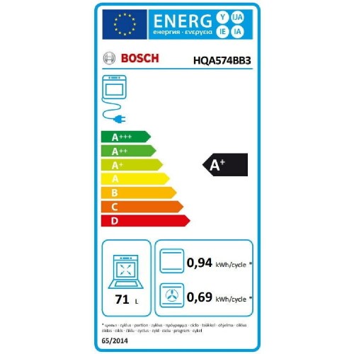 ΦΟΥΡΝΟΣ ΕΝΤΟΙΧΙΖΟΜΕΝΟΣ ΑΝΩ ΠΑΓΚΟΥ BOSCH HQA574BB3 (71LT / A+ / BLACK / POP / ΑΤΜΟΥ / ΠΥΡΟΛΥΣΗ / Wi-Fi)